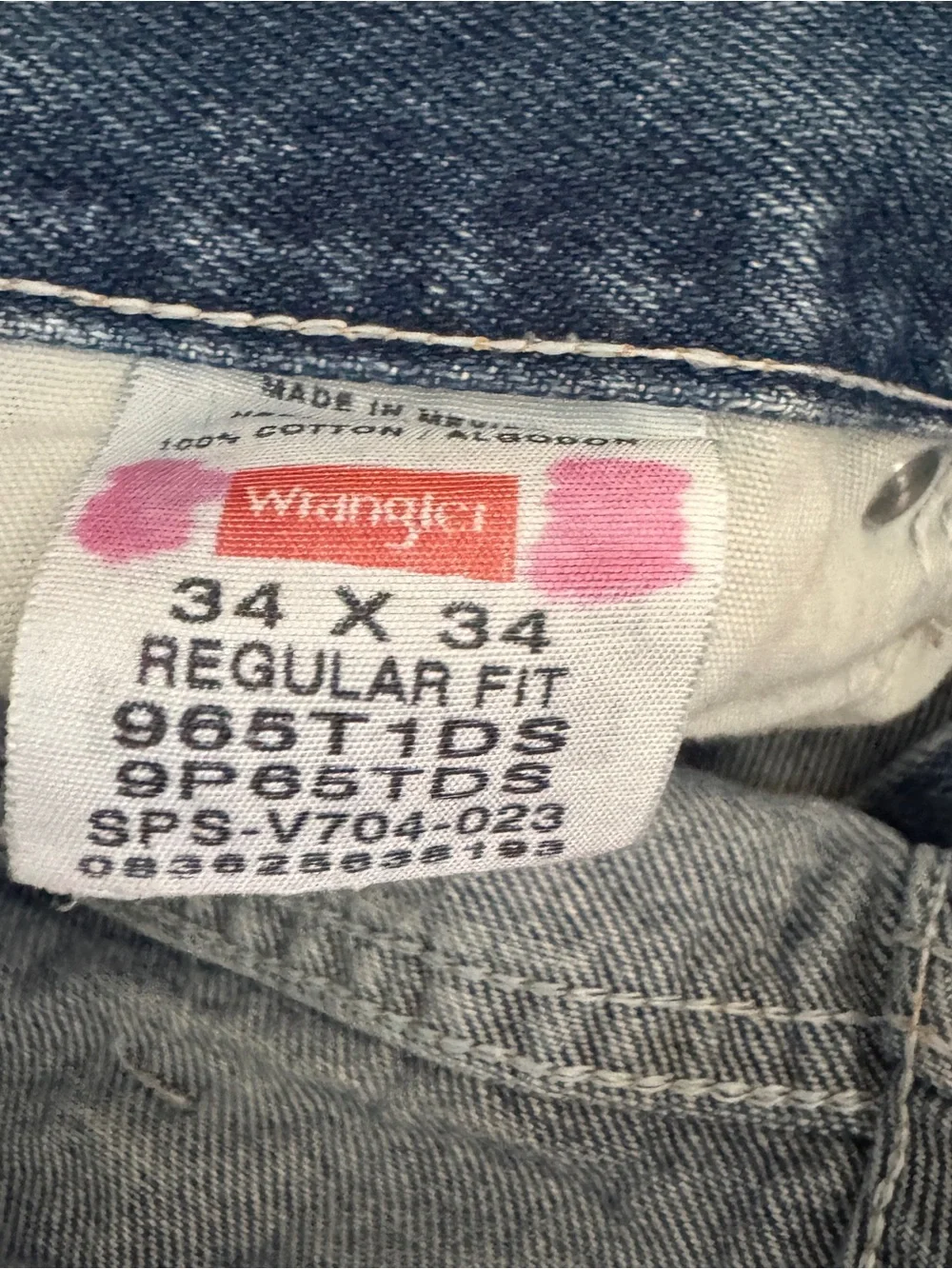 Vintage Distressed Wrangler Straight Leg Jeans 34 X 34 Regular Fit
